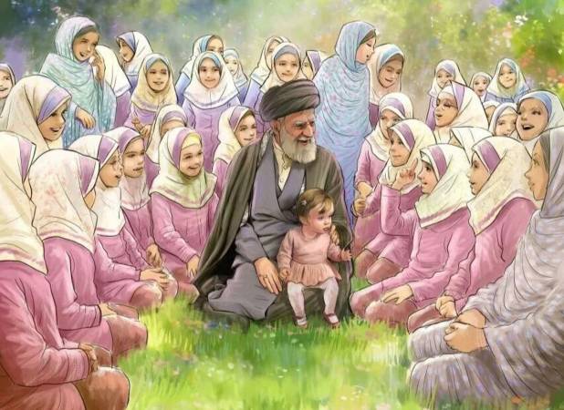 تصویری از حال و هوای پدر نوه ۱۴ ماهه رهبر شهید